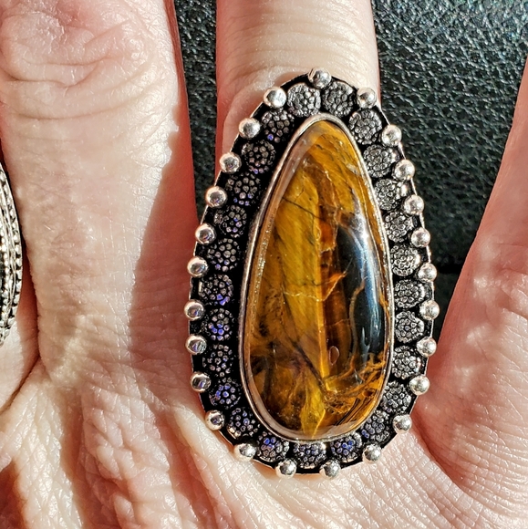 New Tiger Eye 925 Silver Ring. - Picture 4 of 15